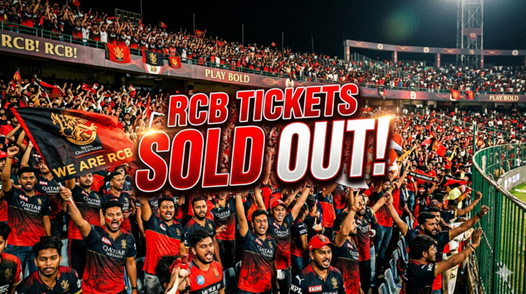 RCB fans crowd at Chinnaswamy Stadium during IPL match ticket booking rush