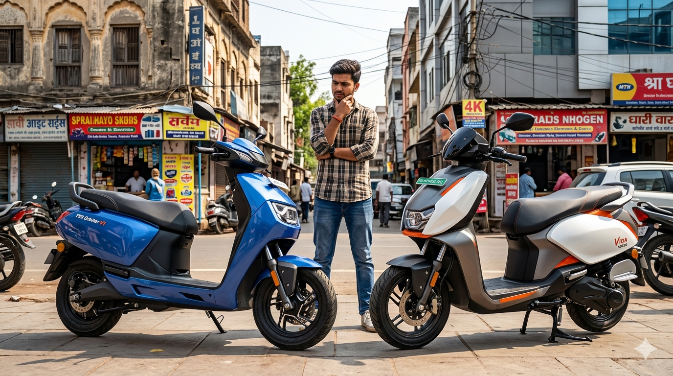 TVS Orbiter V1 vs Hero Vida VX2 Go electric scooter comparison design price range features India Kannada