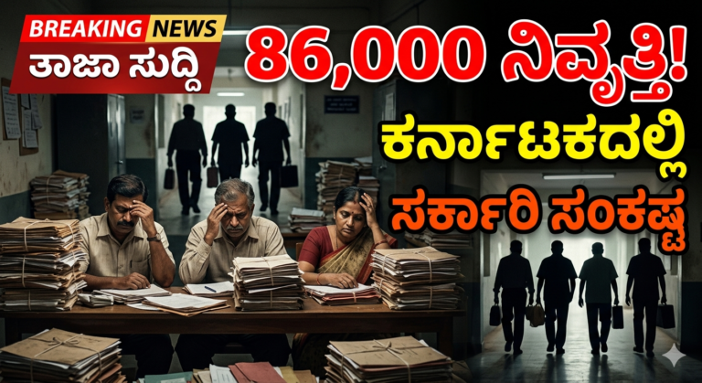 ಕರ್ನಾಟಕ ಸರ್ಕಾರಿ ನೇಮಕಾತಿ 2026 ಹಿನ್ನೆಲೆಯಲ್ಲಿ 86000 ನೌಕರರ ನಿವೃತ್ತಿಯಿಂದ ಹುದ್ದೆಗಳ ಕೊರತೆ ಹೆಚ್ಚುತ್ತಿರುವ ಚಿತ್ರ