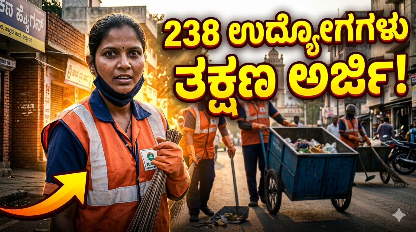 Pourakarmika Recruitment 2026 ತುಮಕೂರು ಮಹಾನಗರ ಪಾಲಿಕೆಯಲ್ಲಿ 238 ಪೌರಕಾರ್ಮಿಕ ಹುದ್ದೆಗಳ ಉದ್ಯೋಗ ಅವಕಾಶ