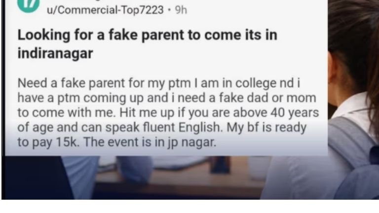 Bengaluru student viral post fake parents PTM social media viral news